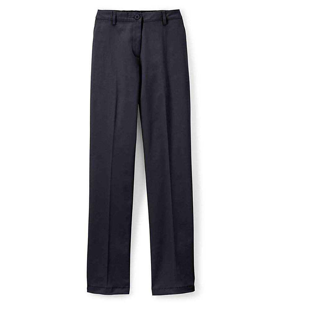 NWT Lands End Women's Elastic Back Straight Fit Chino Pants Navy 18 37/38W $55